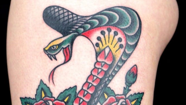 14 American Traditional Snake Tattoo Designs