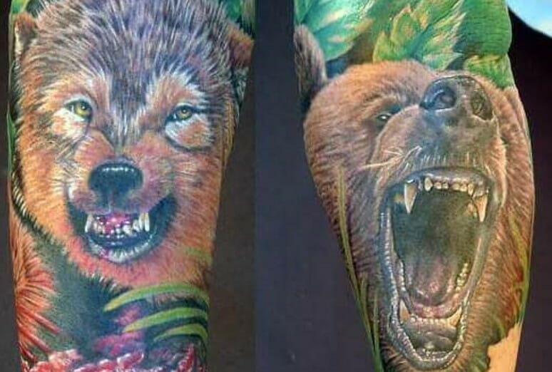 10+ Best Bear and Wolf Tattoo Ideas