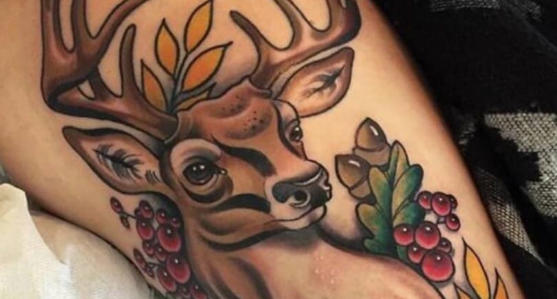 15+ Neo Traditional Deer Tattoos Designs