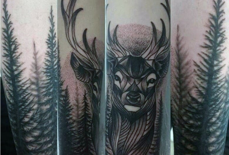 Top 15+ Deer & Tree Tattoo Designs