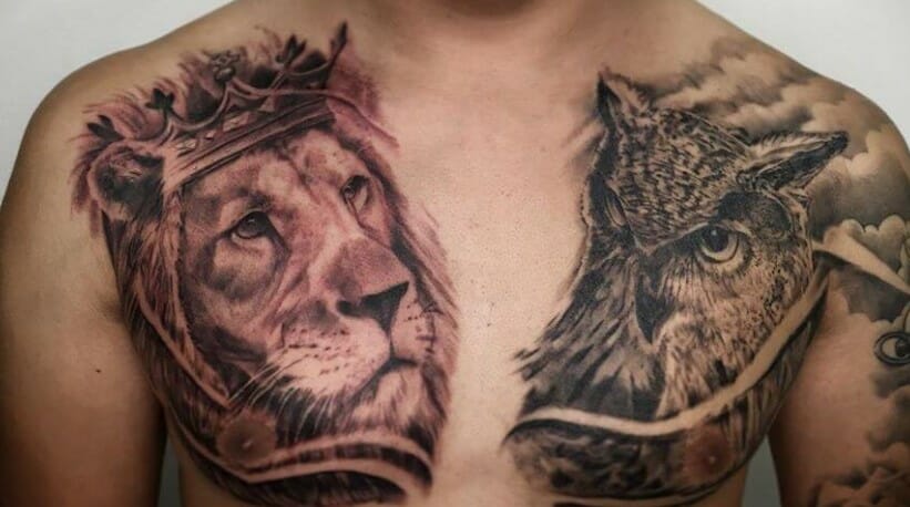 10+ Best Lion and Owl Tattoo Designs