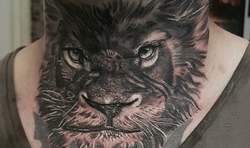 12+ Best Lion Throat Tattoo Designs