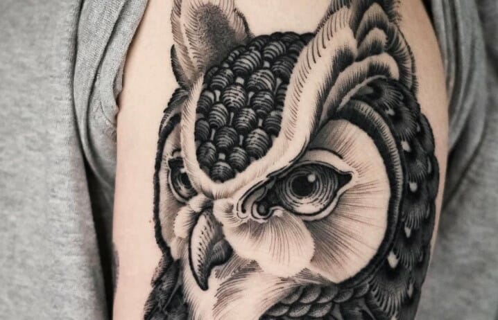 12+ Best Owl Head Tattoo Designs
