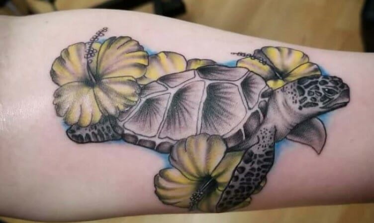 15+ Best Turtle and Flower Tattoo Designs